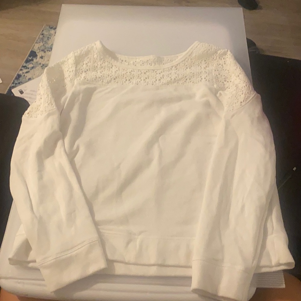 Express Lace Top Crewneck